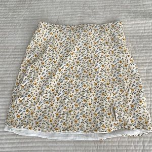 hollister yellow floral skirt